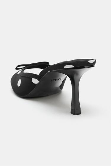 SANDALES IMPRIMÉES À NŒUD - Noir de Zara - Image 4