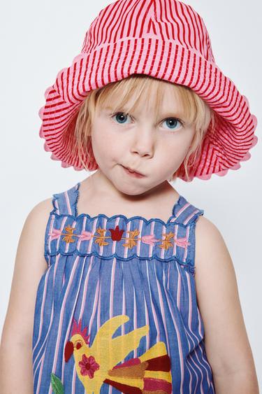 STRIPED EMBROIDERED TOP SISSEL EDELBO X ZARA KIDS - Blue by Zara