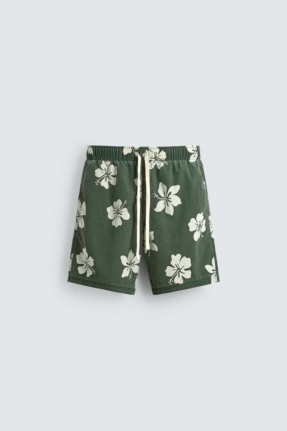 HIBISCUS PRINT BOARD SHORTS from Zara - $39.90