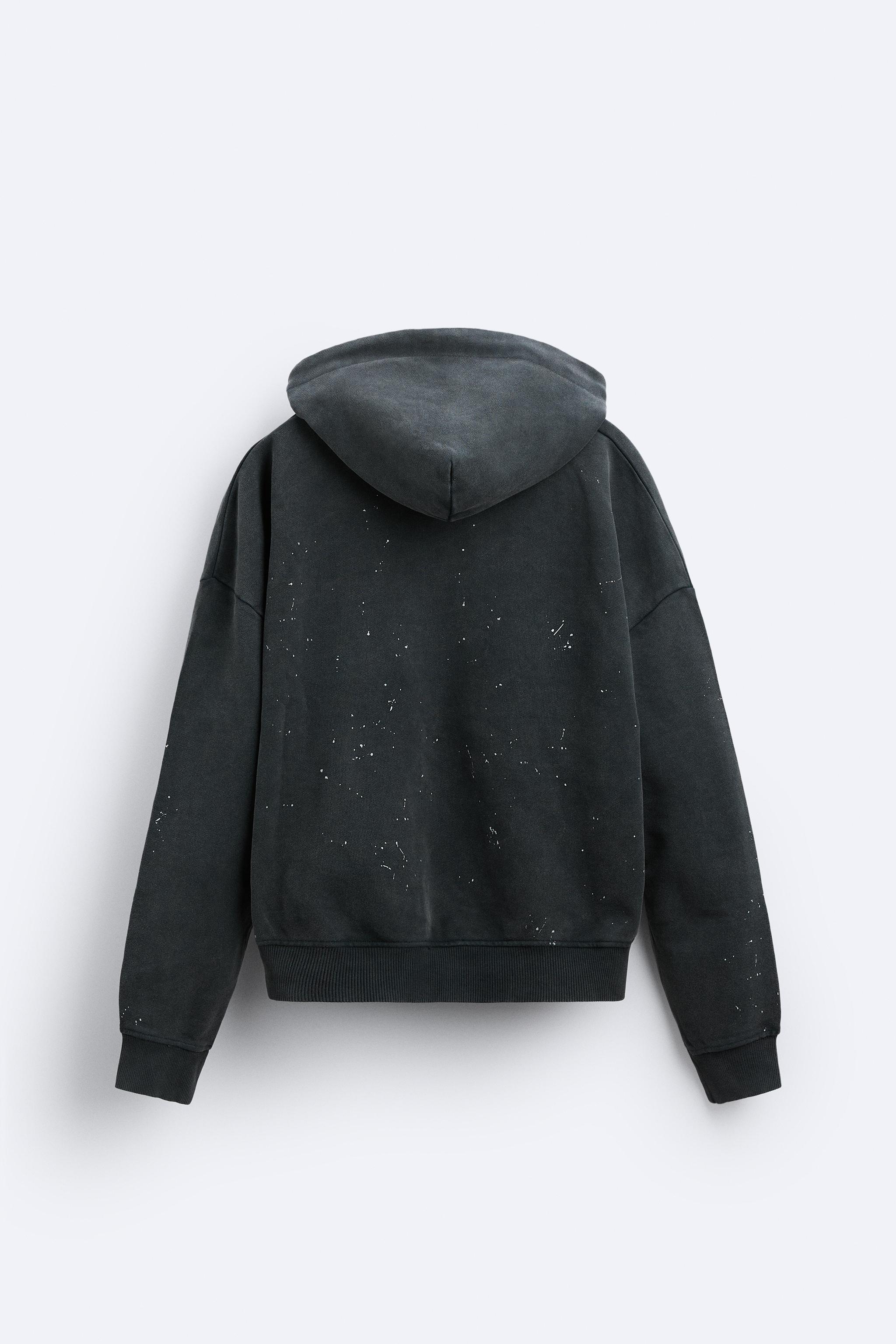 SPLATTERED ZIP SWEATSHIRT