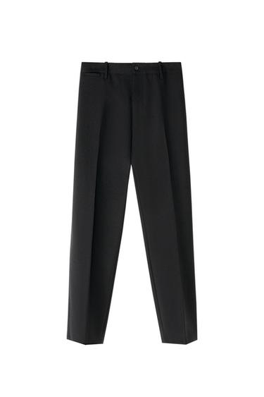 Zara 100% WOOL ORIGINS CHINO PANTS - Black