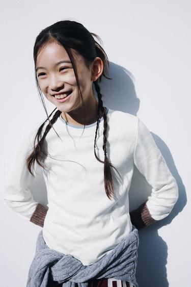 モダール混ダブルTシャツホワイトZaraのモダール混ダブルTシャツ - ホワイト