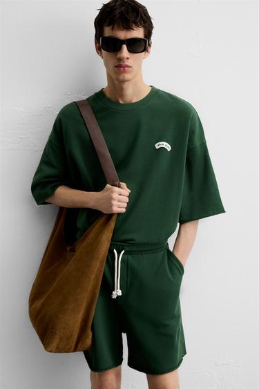 SUDADERA PARCHE CONTRASTE - Verde de Zara