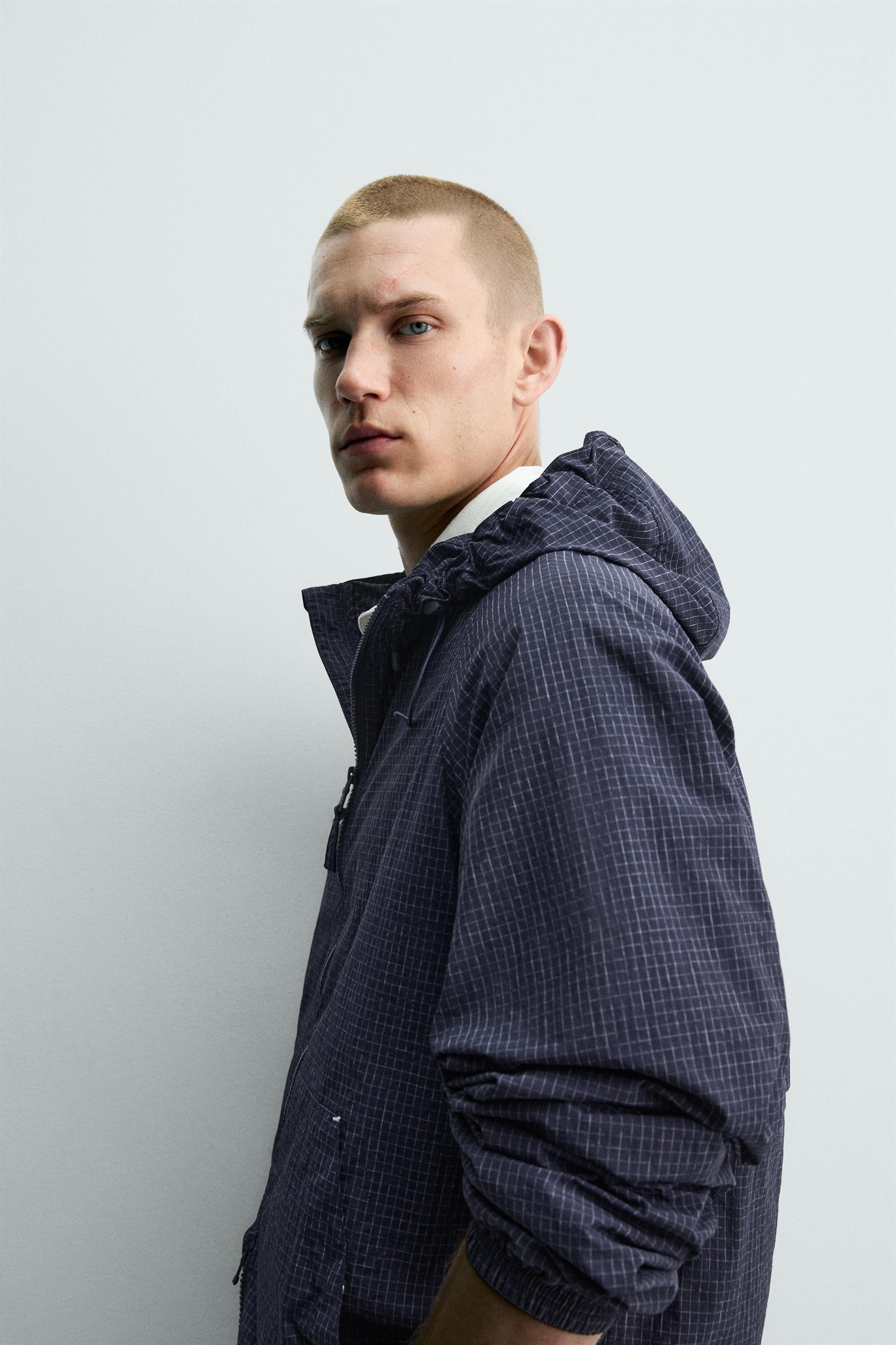 フード付きウィンドブレーカー - ネイビーブルー | ZARA Japan / 日本