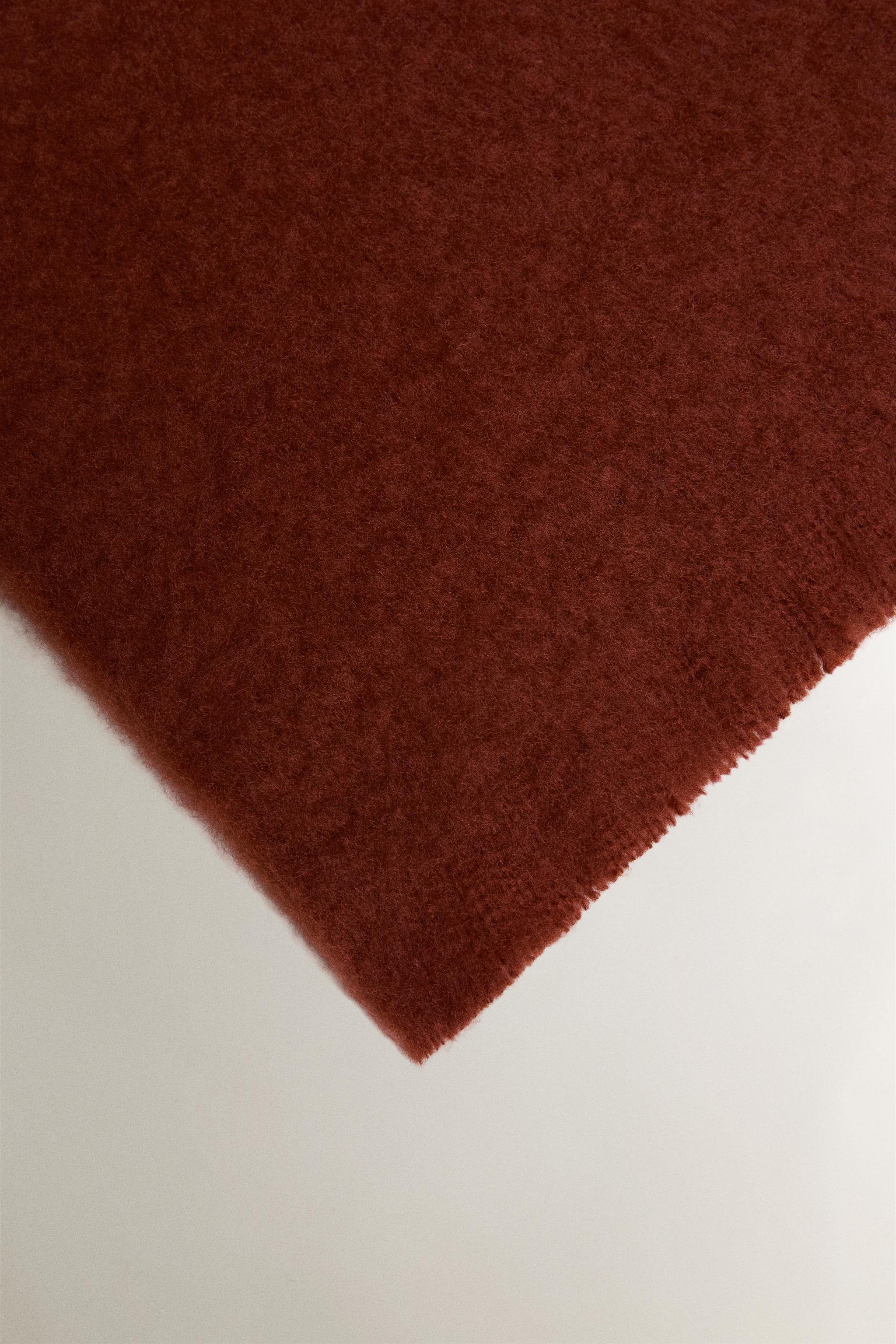 BRUSHED EFFECT BLANKET — Brick