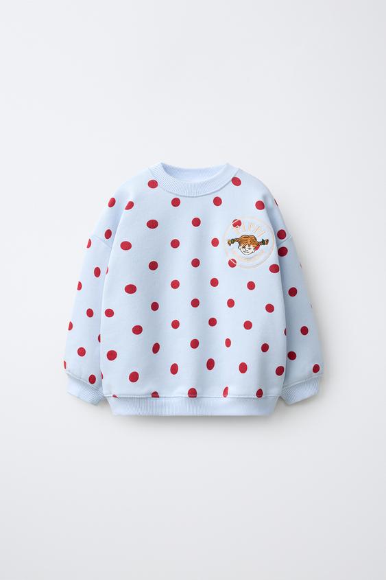 SUDADERA TOPOS PIPPI CALZASLARGAS © ASTRID LINDGREN COMPANY - Azul de Zara - Imagen 0