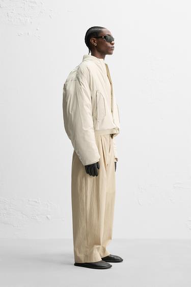 PANTALON RELAXED FIT À PLIS ÉDITION LIMITÉE - Marron clair de Zara - Image 3