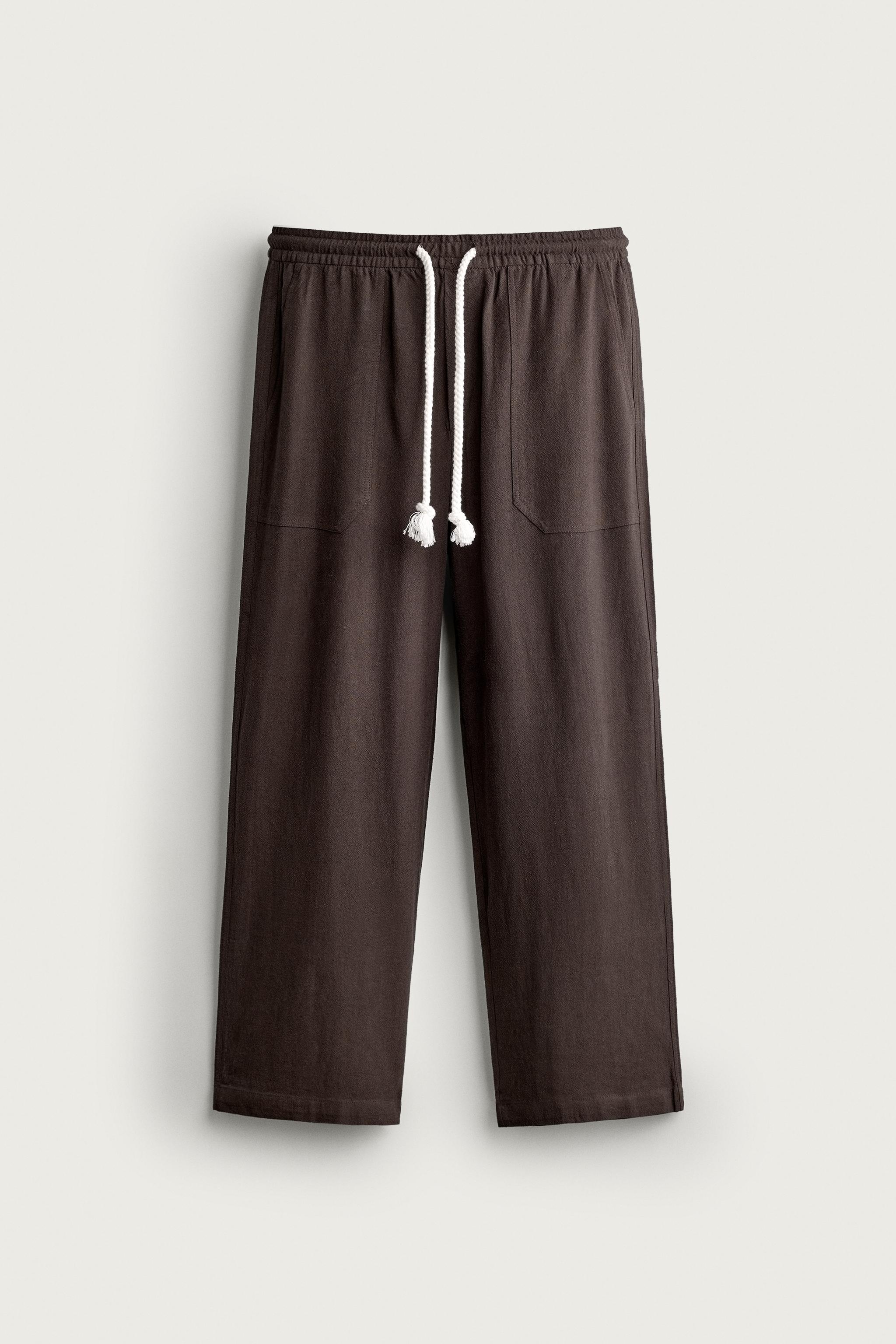 VISCOSE-LINEN RELAXED-FIT PANTS