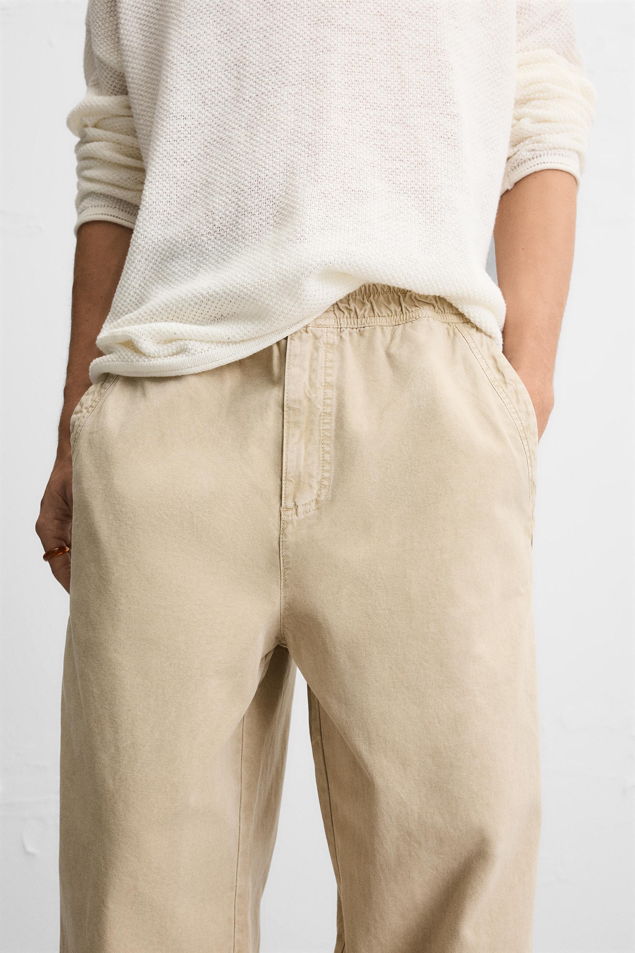 RELAXED FIT WASHED PANTS - Sand | ZARA United States