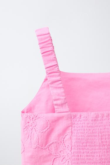 TOP À FLEURS BRODÉES - Rose moyen de Zara - Image 3