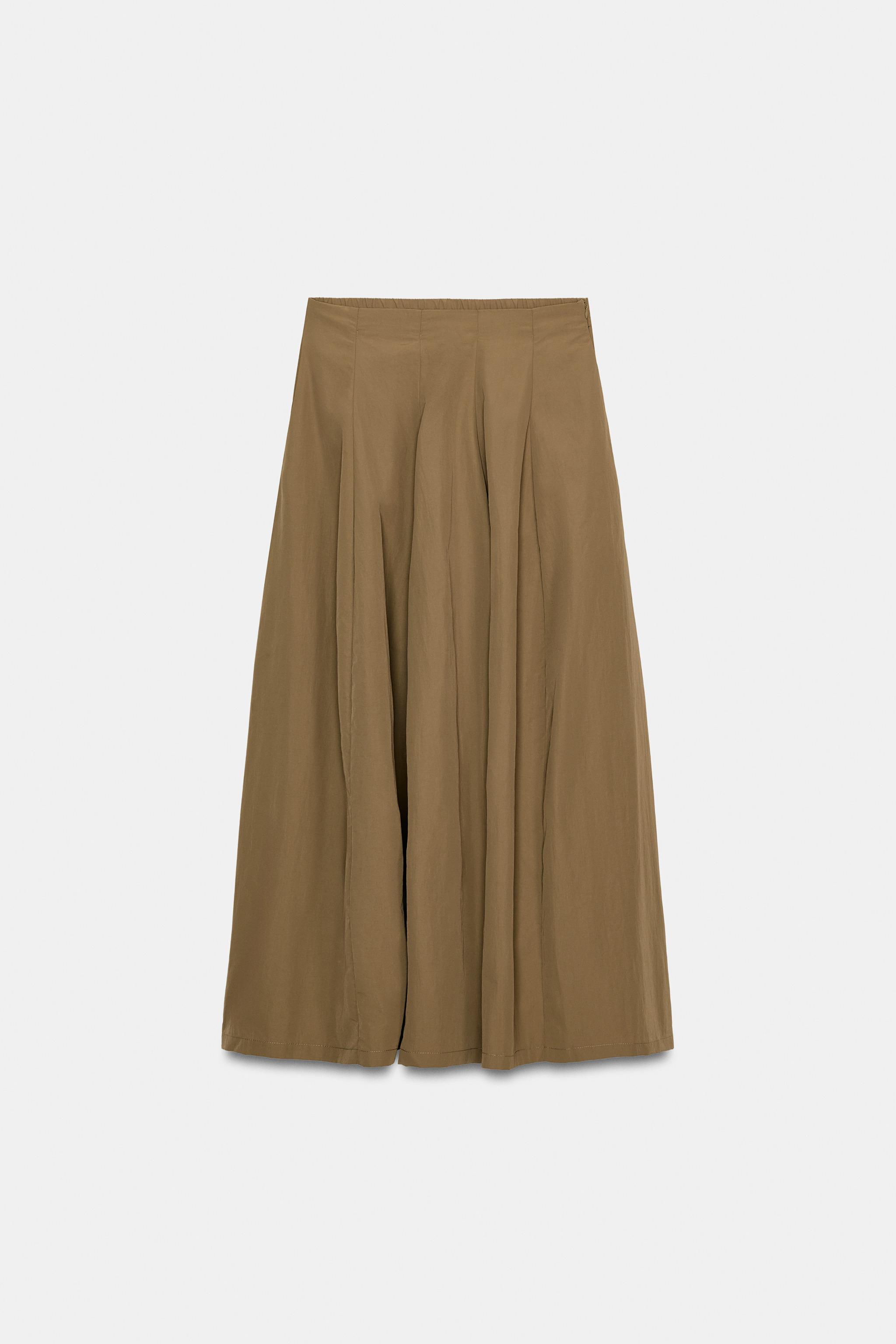 NYLON MIDI SKIRT