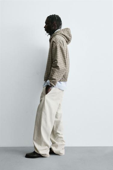 CHECK BOXY FIT JACKET - Beige by Zara - Image 3