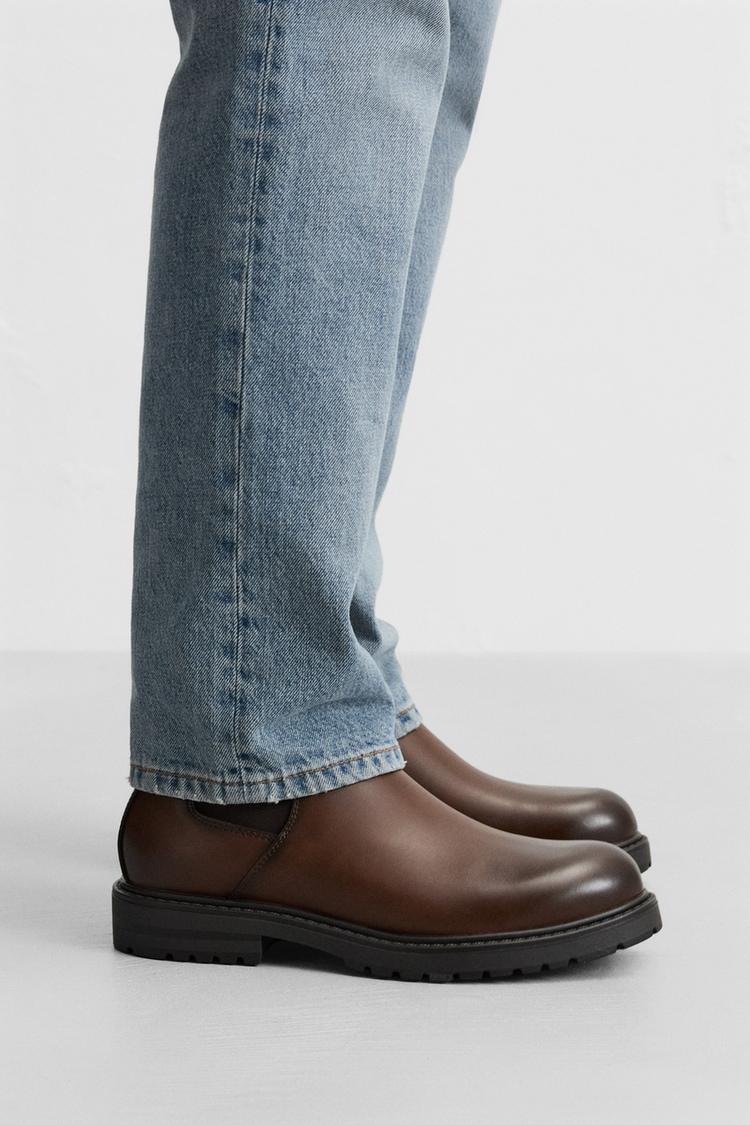CHUNKY CHELSEA BOOTS Dark tan ZARA Australia - Main Image