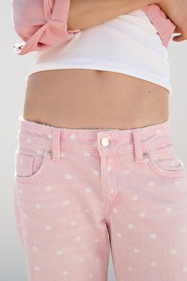 TRF LOW-RISE WIDE-LEG DOT JEANS - only one by Zara - Image 2