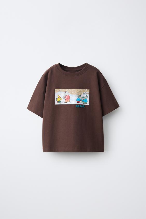 CAMISETA ESTAMPADO BABAR™ - Marrón de Zara - Imagen 0