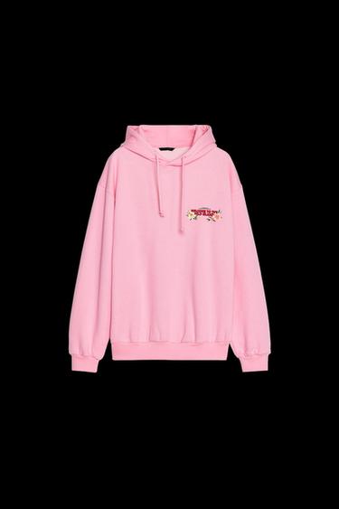 Zara PRINTED HOODIE - Pink - Image 0