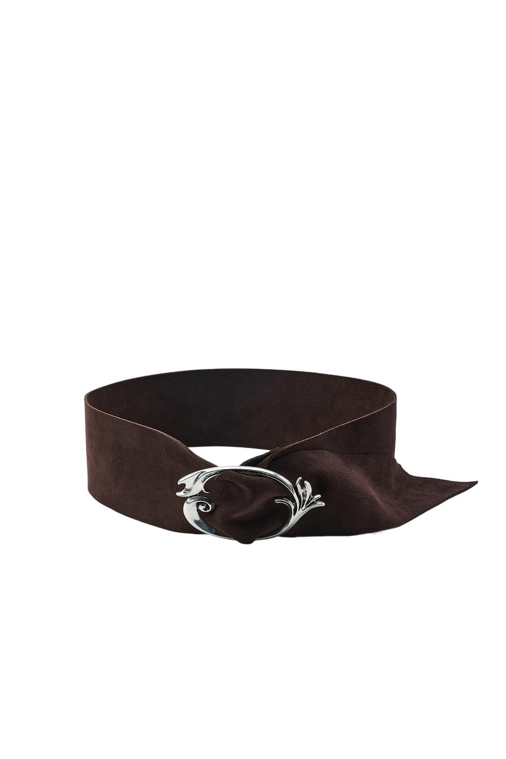 100% SUEDE LEATHER BELT WITH ORGANIC BUCKLE - image 4