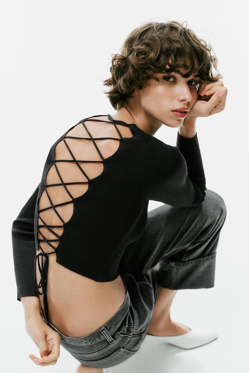 CROSSOVER BACK KNIT TOP