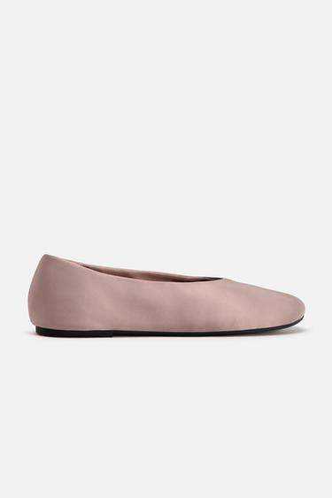 SATIN BALLERINAS - Pink by Zara