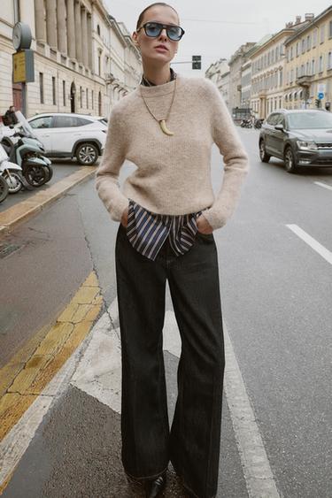 PULL AVEC LAINE ET ALPAGA - Sable / Chiné de Zara - Image 3