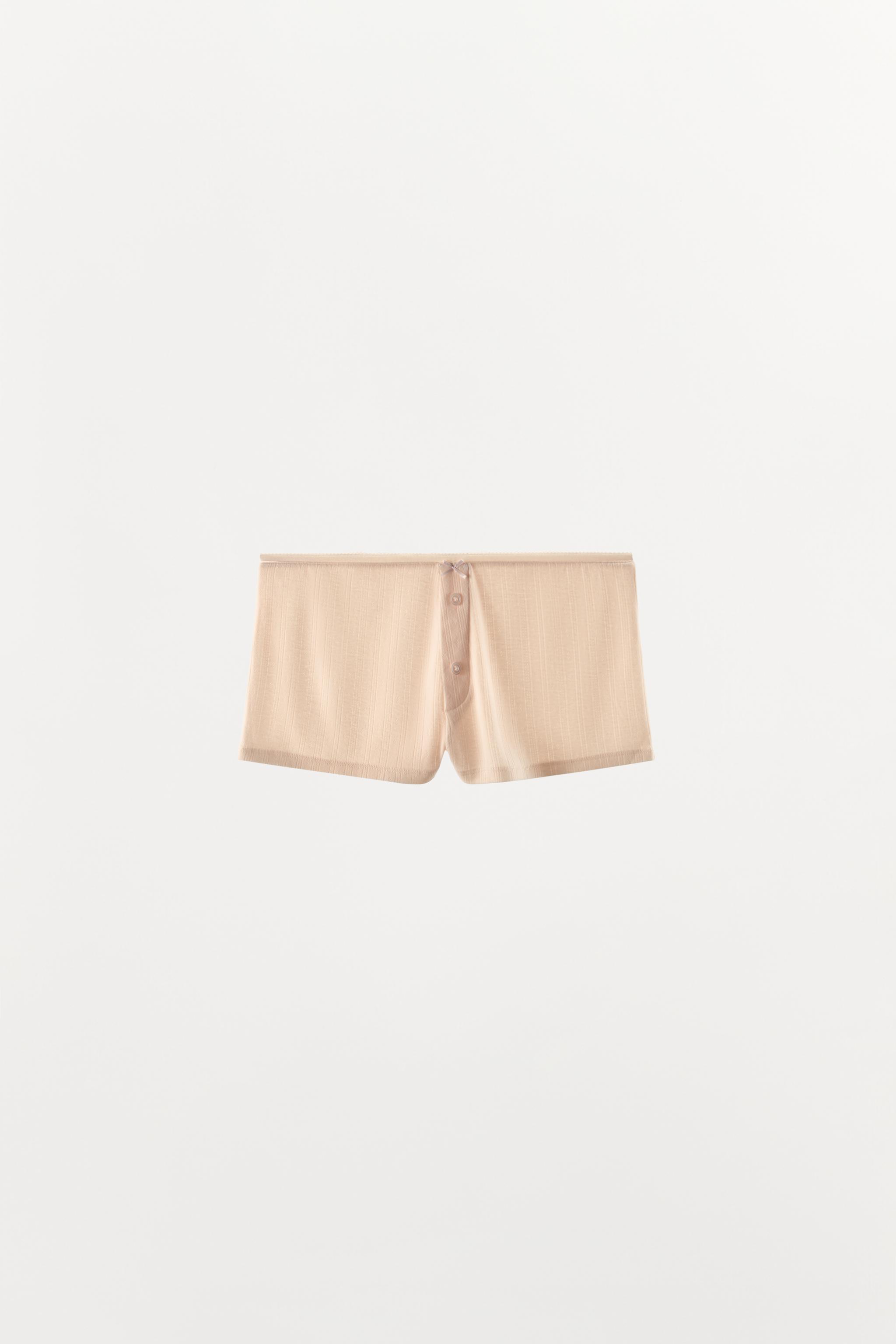 Женские шорты Zara POINTELLE BOW BUTTON SHORTS — фото 3