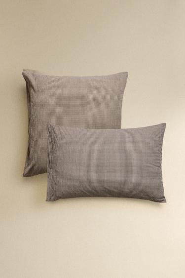 FRONHA DE TRAVESSEIRO DE ALGODÃO COM FIO TINGIDO - Cru da Zara