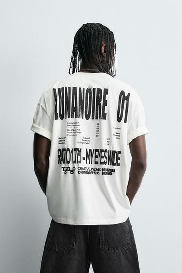 T-SHIRT WITH GRAPHIC TEXT - White de Zara - Image 2