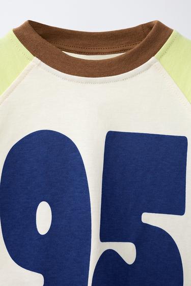 T-SHIRT À MANCHES RAGLAN NUMÉROTÉ - Blanc de Zara - Image 2