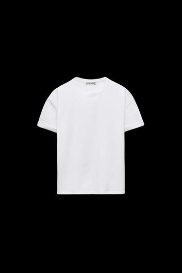 Zara SHORT-SLEEVED T-SHIRT - White - Image 0