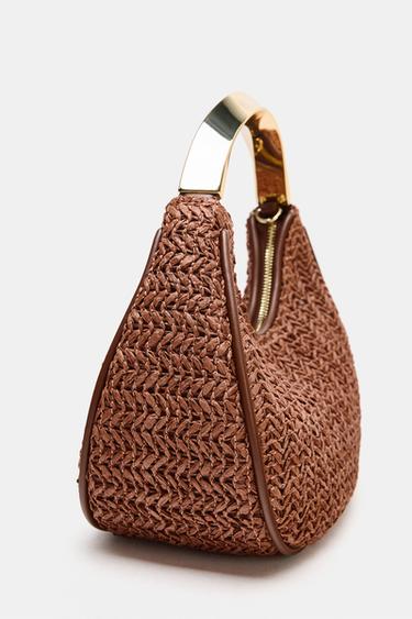 BAG WITH METAL HANDLE DETAIL - Brown by Zara - Image 3