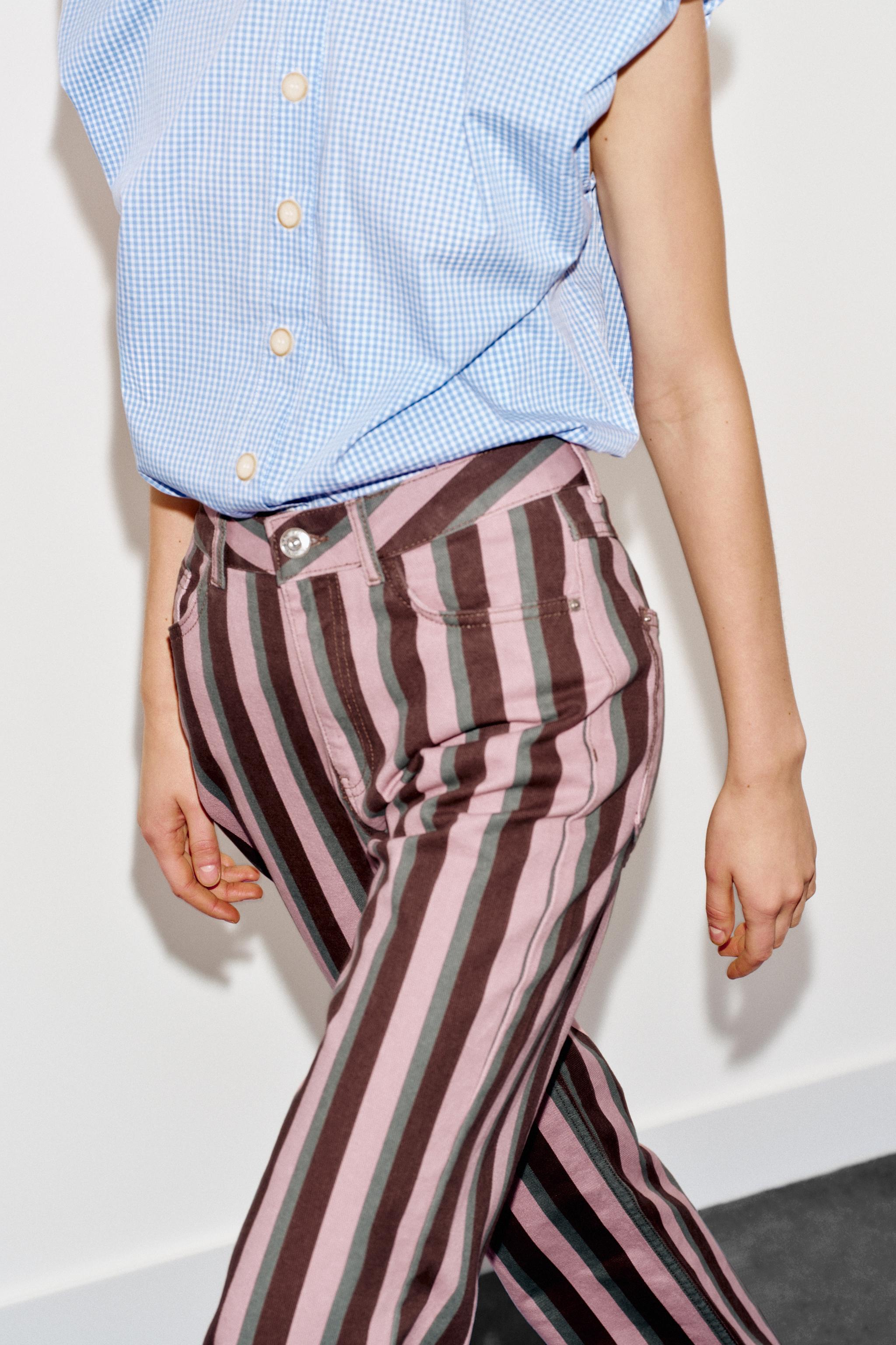 Z1975 MID-RISE STRIPED STRAIGHT LEG JEANS