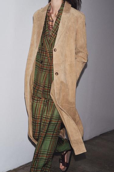 100% SUEDE LEATHER COAT ZW COLLECTION LIMITED EDITION - Beige by Zara - Image 4