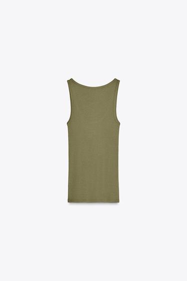 FLOWING STRAPPY T-SHIRT - Green by Zara - Image 7