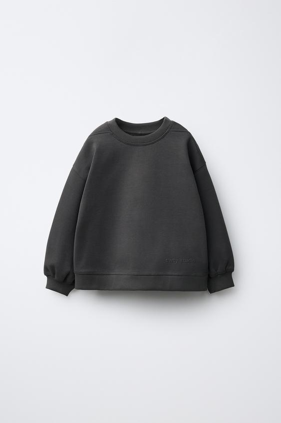 SUDADERA INTERLOCK LISA - Antracita oscuro de Zara - Imagen 0