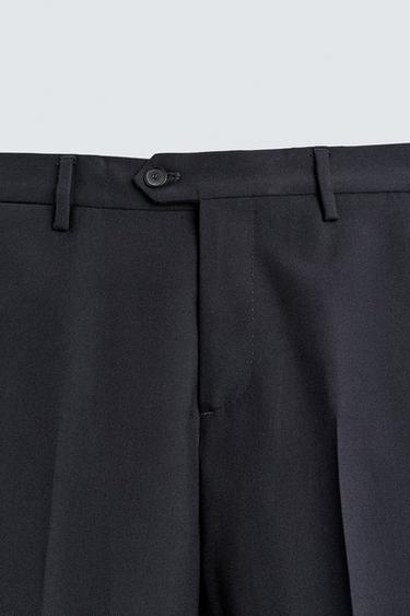 100% WOOL SUIT TROUSERS - Navy blue by Zara - Image 5