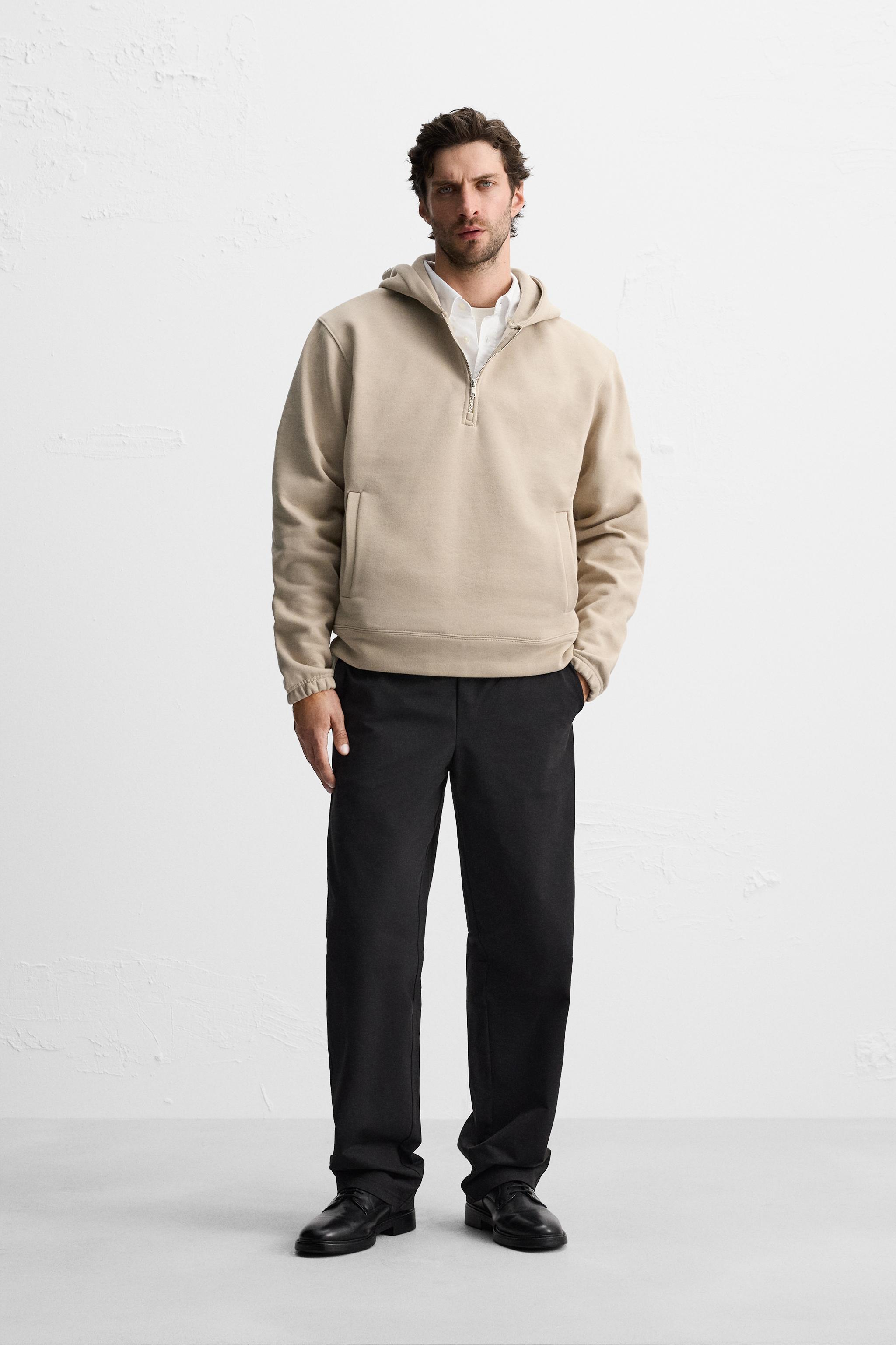 Camel hoodie zara sale