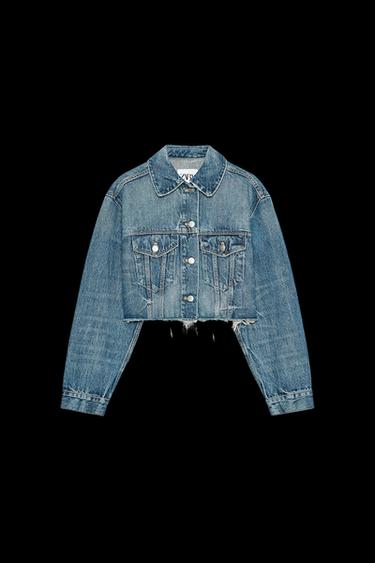 CROPPED DENIM JACKET - Blue by Zara - Image 0