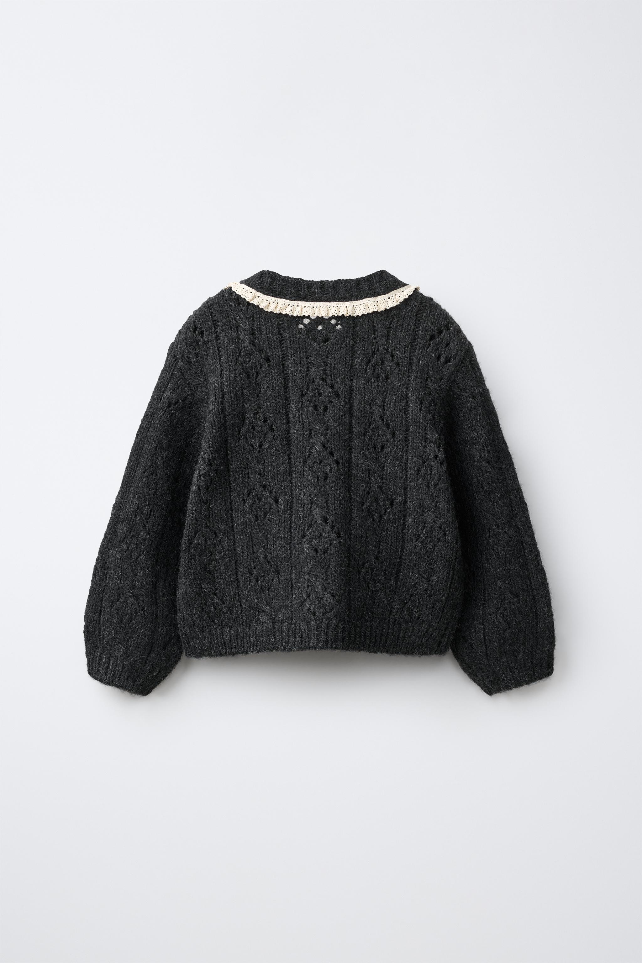 EMBROIDERED FLOWERS CARDINGAN - Anthracite grey | ZARA United States