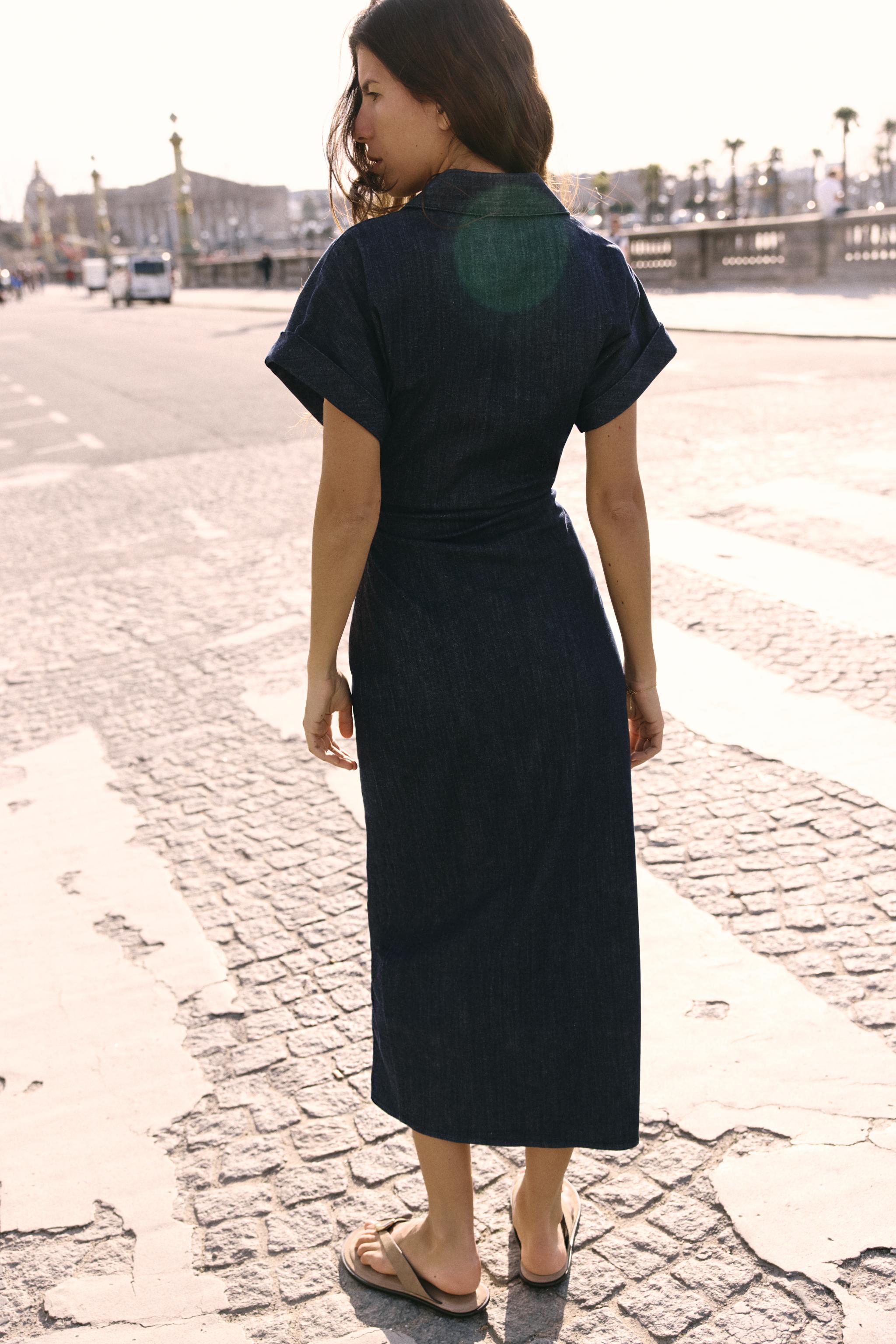 Z1975 DENIM MIDI DRESS - Blue | ZARA United States