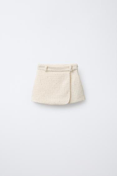 Zara STRUCTURED SKORT - Ecru - Image 0