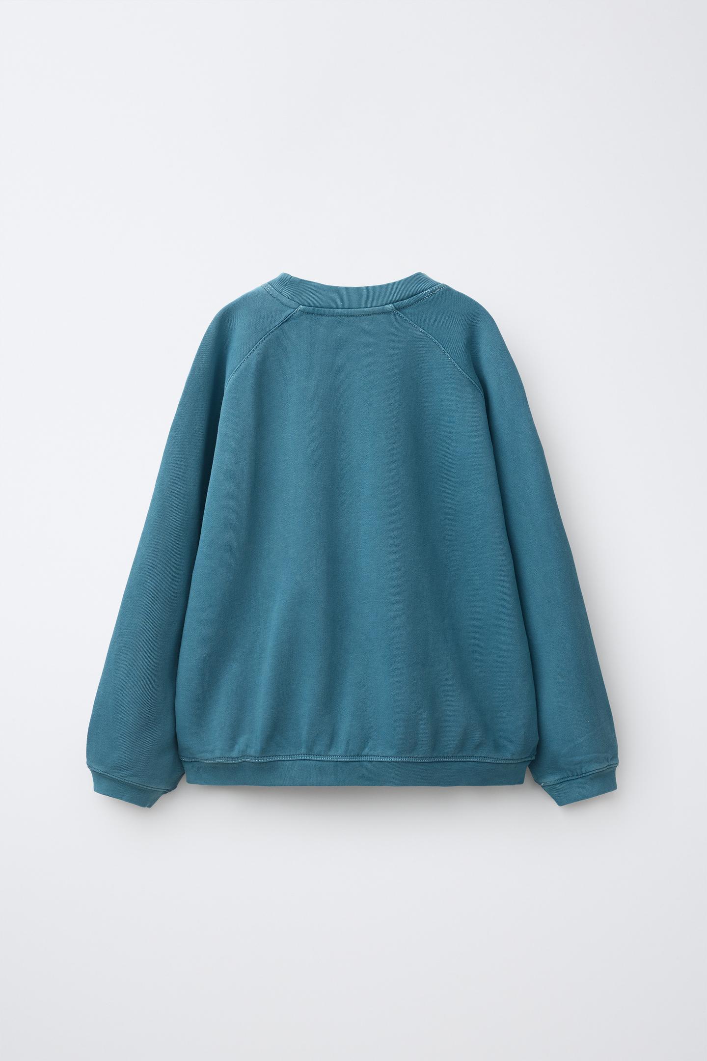 Детский комплект Zara Garment-Dyed Sweatshirt and Jogger Set, цвет: Синий — фото 3