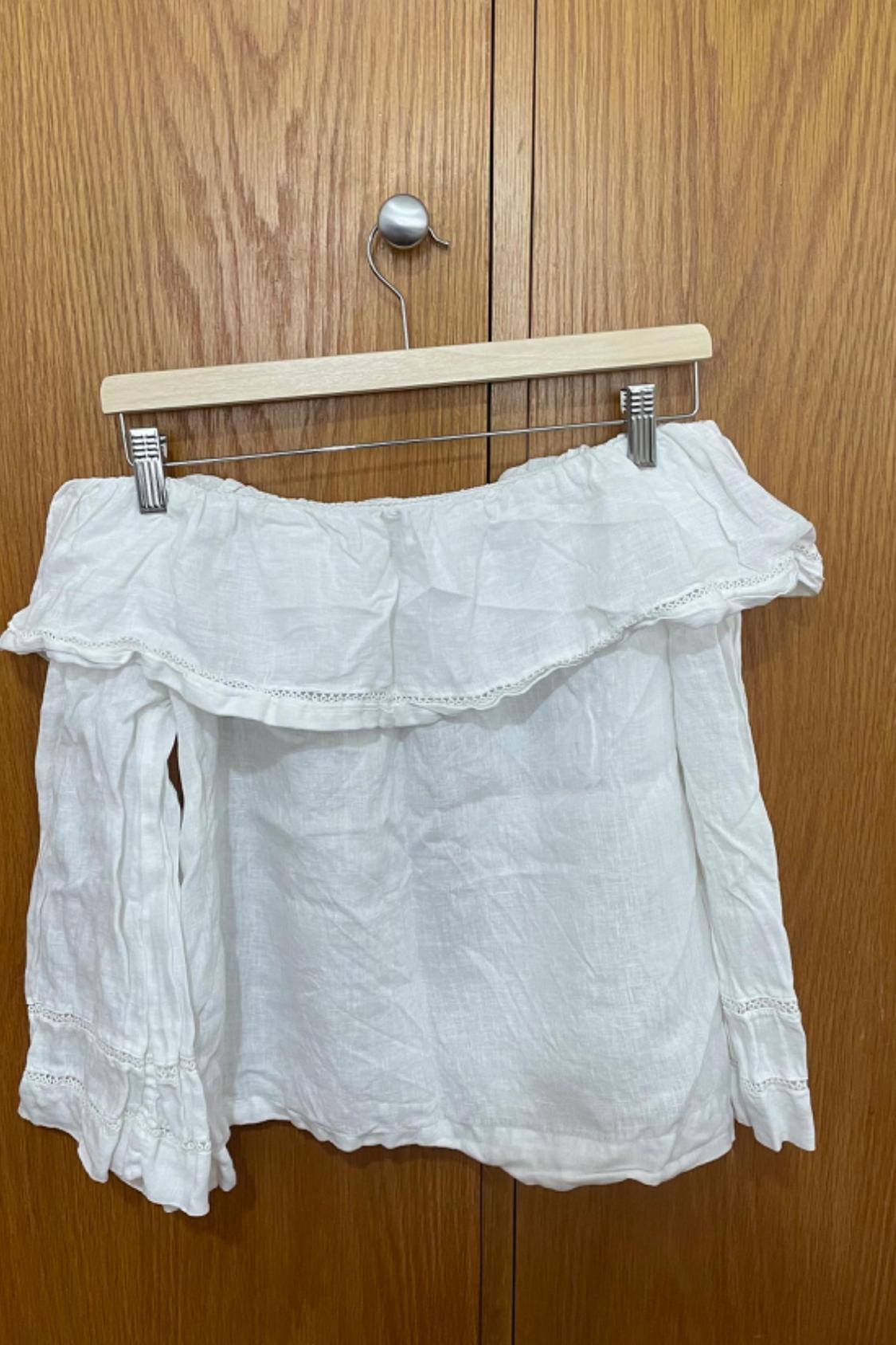 LINEN TOP WITH RUFFLE TRIM - Image 5