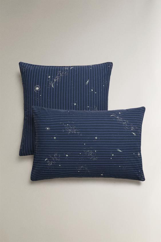FRONHA DE TRAVESSEIRO INFANTIL ESPAÇO LISTRAS - Azul da Zara - Imagem 0
