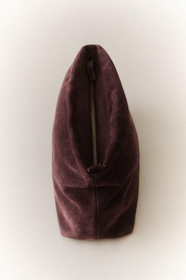TROUSSE DE TOILETTE CUIR DAIM - Bordeaux de Zara - Image 5