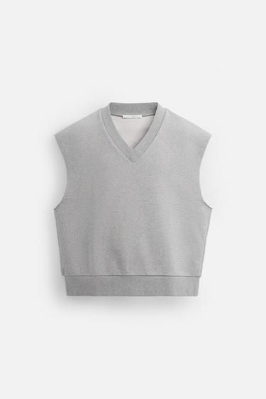 GILET EN VELOURS BOUCLÉ À FINITION IRRÉGULIÈRE - Gris chiné de Zara - Image 6