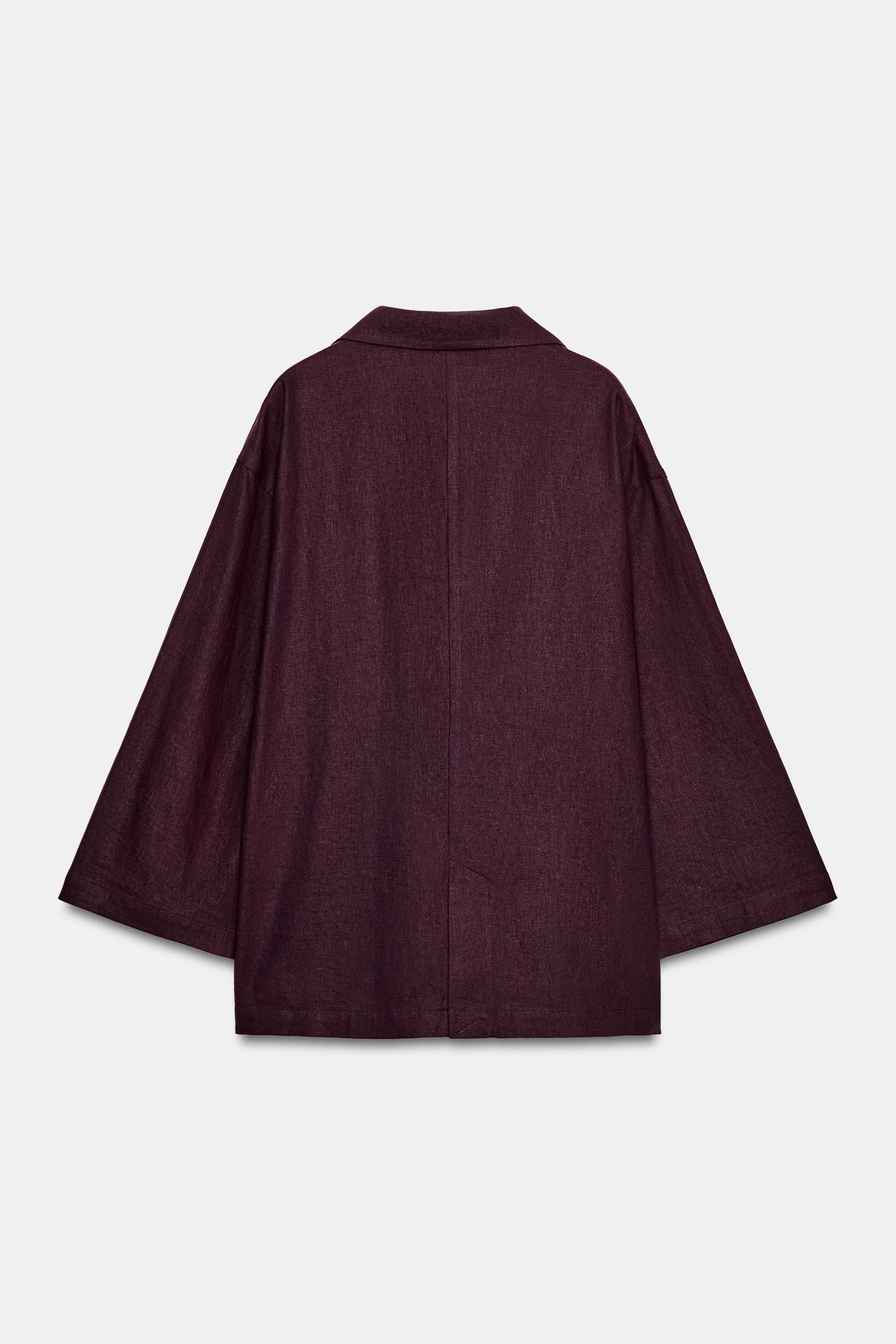 VESTE À BOUTONNAGE CROISÉ AVEC LIN