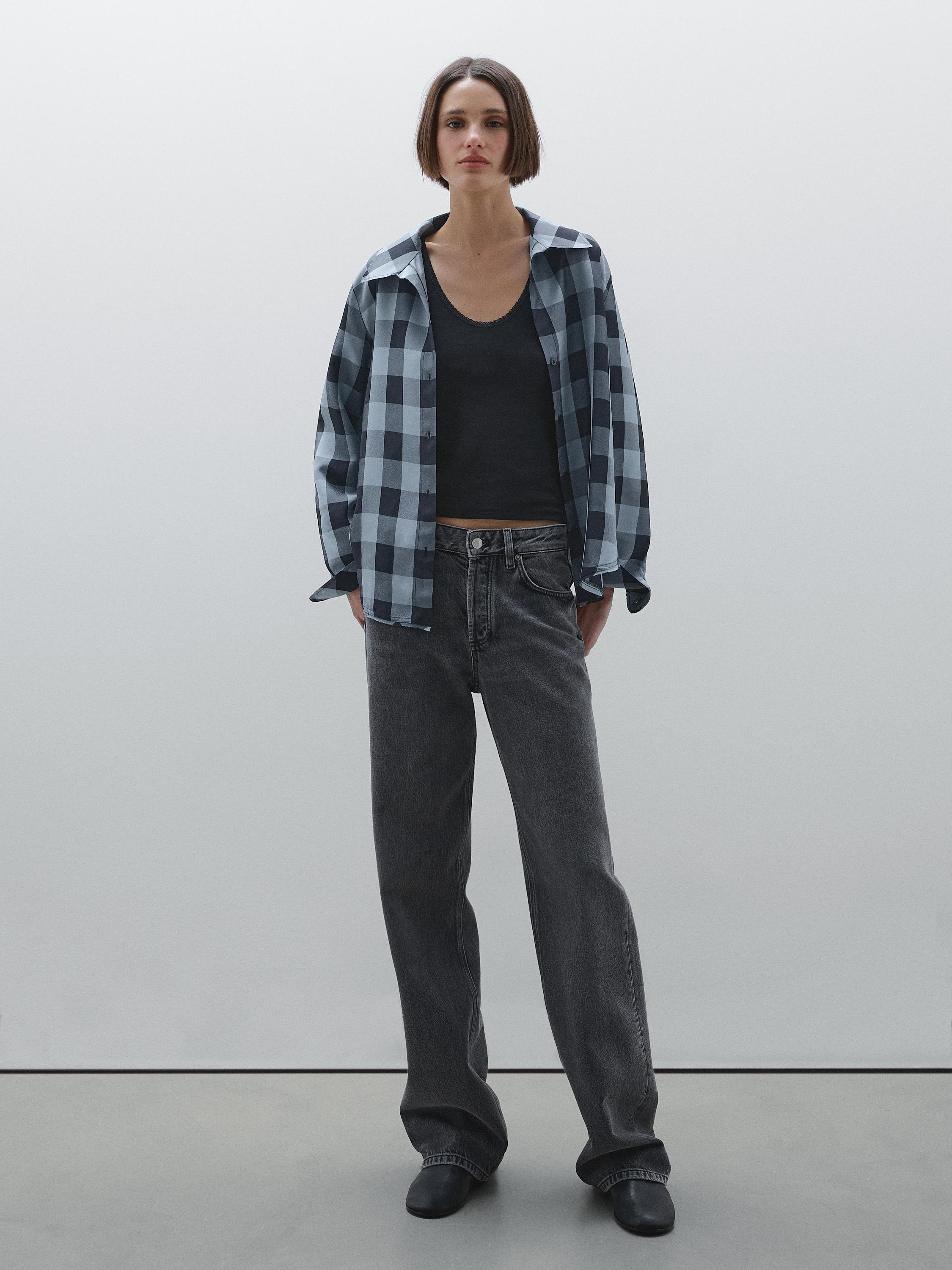 最大15%OFFクーポン / Gray - jeans wide-leg Mid-waist Natural States United ZARA | 食器