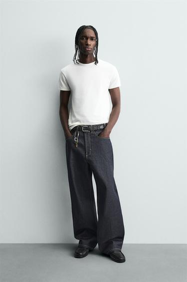 BAGGY JEANS WITH TOPSTITCHING - Indigo by Zara - Image 0