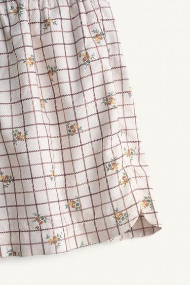 LIMITED EDITION CHECK AND FLORAL SWIM SHORTS - Ecru by Zara - Image 6