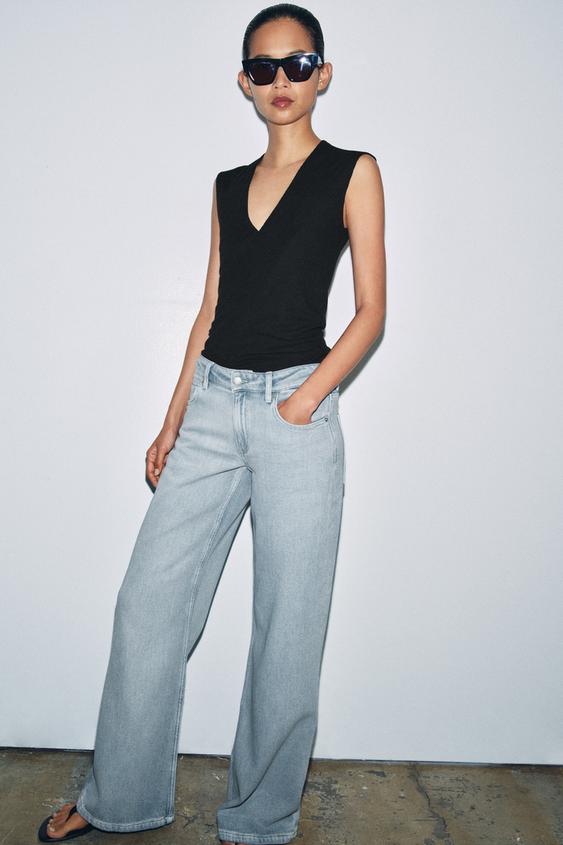 ZW COLLECTION LOW-RISE WIDE LEG JEANS from Zara - $79.90